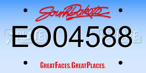 EO04588 South Dakota License Plate
