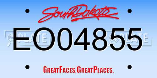 EO04855 South Dakota License Plate