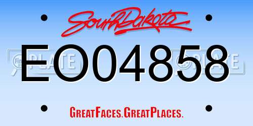 EO04858 South Dakota License Plate