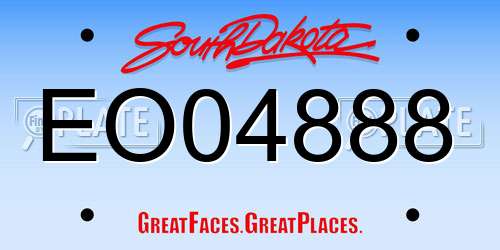 EO04888 South Dakota License Plate