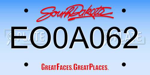 EO0A062 South Dakota License Plate