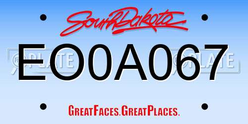 EO0A067 South Dakota License Plate