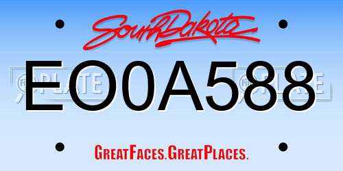 EO0A588 South Dakota License Plate