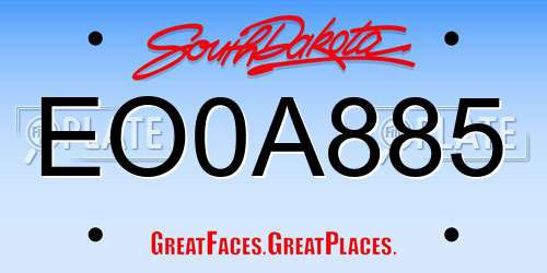 EO0A885 South Dakota License Plate