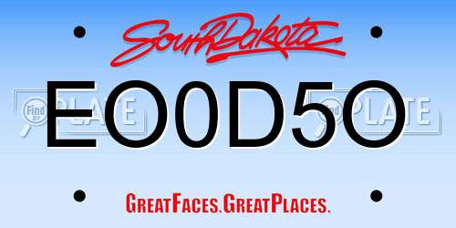 EO0D5O South Dakota License Plate