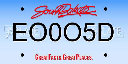 EO0O5D South Dakota License Plate