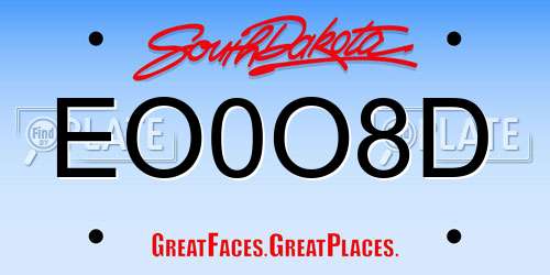EO0O8D South Dakota License Plate