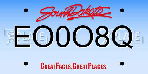 EO0O8Q South Dakota License Plate
