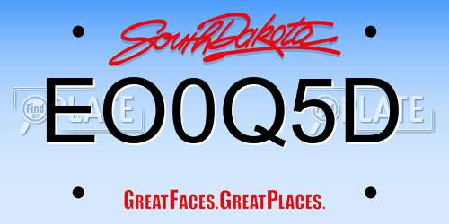 EO0Q5D South Dakota License Plate