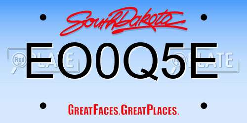 EO0Q5E South Dakota License Plate