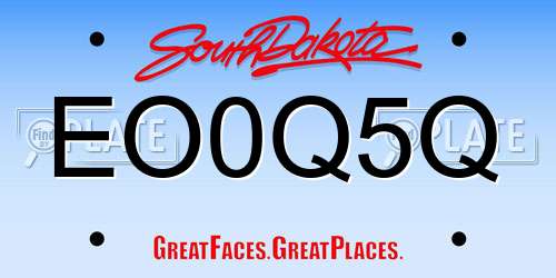EO0Q5Q South Dakota License Plate