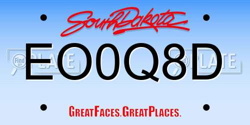EO0Q8D South Dakota License Plate