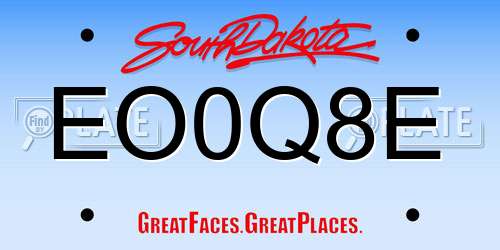EO0Q8E South Dakota License Plate