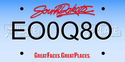 EO0Q8O South Dakota License Plate