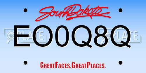 EO0Q8Q South Dakota License Plate