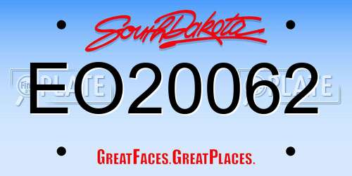 EO20062 South Dakota License Plate