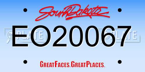 EO20067 South Dakota License Plate