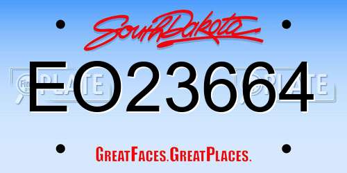 EO23664 South Dakota License Plate
