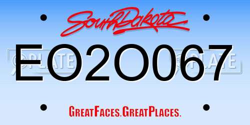 EO2O067 South Dakota License Plate