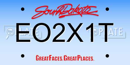 EO2X1T South Dakota License Plate