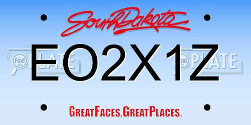 EO2X1Z South Dakota License Plate