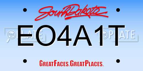 EO4A1T South Dakota License Plate