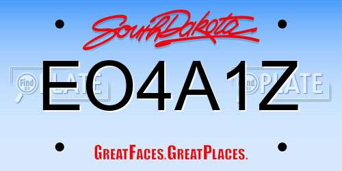 EO4A1Z South Dakota License Plate