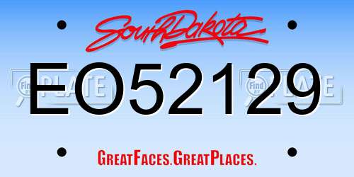EO52129 South Dakota License Plate