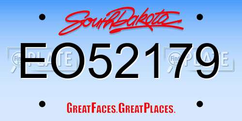 EO52179 South Dakota License Plate
