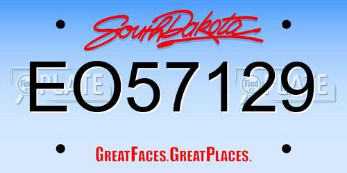 EO57129 South Dakota License Plate