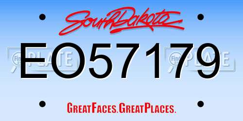 EO57179 South Dakota License Plate