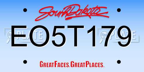 EO5T179 South Dakota License Plate
