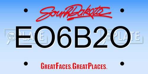 EO6B2O South Dakota License Plate