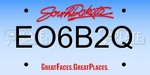 EO6B2Q South Dakota License Plate