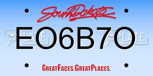 EO6B7O South Dakota License Plate