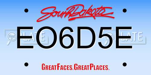EO6D5E South Dakota License Plate