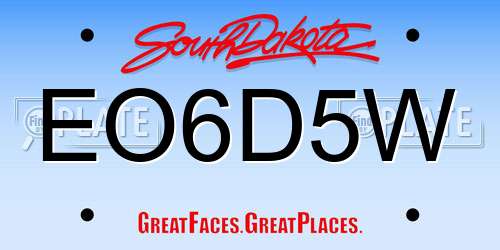 EO6D5W South Dakota License Plate