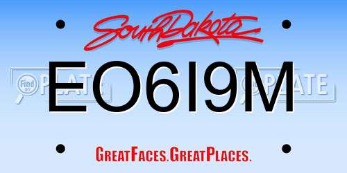 EO6I9M South Dakota License Plate