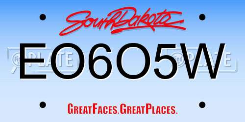 EO6O5W South Dakota License Plate
