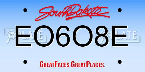 EO6O8E South Dakota License Plate