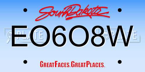 EO6O8W South Dakota License Plate
