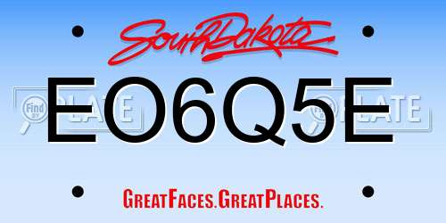 EO6Q5E South Dakota License Plate