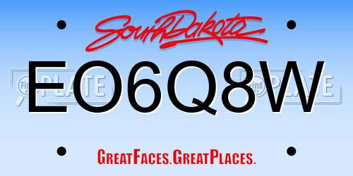 EO6Q8W South Dakota License Plate