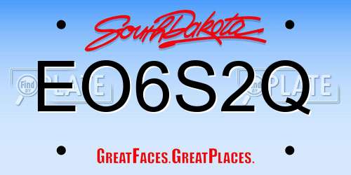 EO6S2Q South Dakota License Plate
