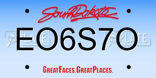 EO6S7O South Dakota License Plate