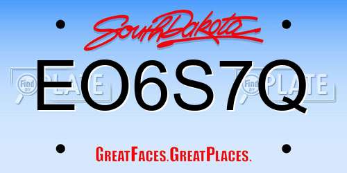 EO6S7Q South Dakota License Plate