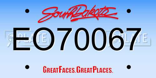 EO70067 South Dakota License Plate