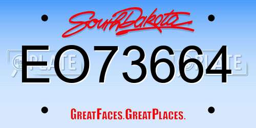 EO73664 South Dakota License Plate