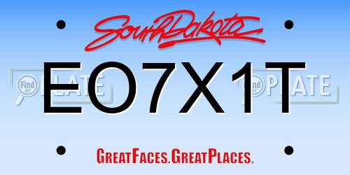 EO7X1T South Dakota License Plate