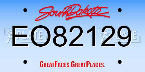 EO82129 South Dakota License Plate
